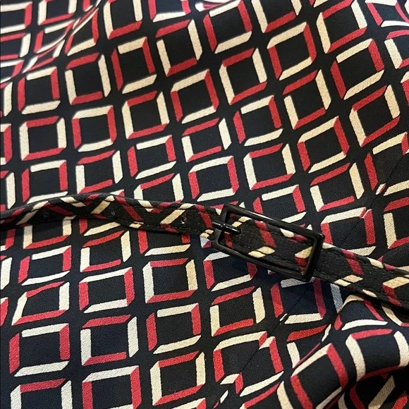 LOFT Red and Black Geometric Dress size 6 - Picture 4 of 5